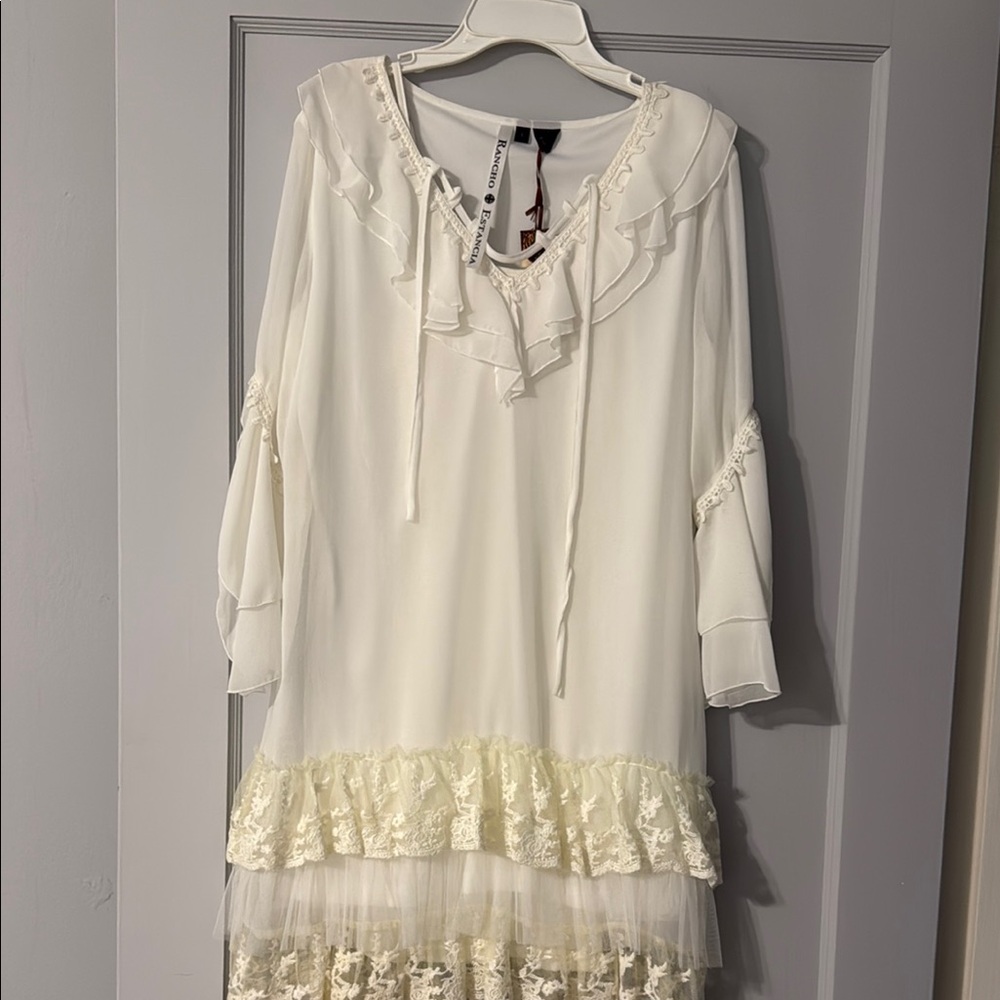 Elegant White Ruffled Dress